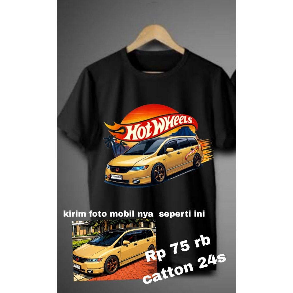 kaos  sablon desain  foto mobil sendiri