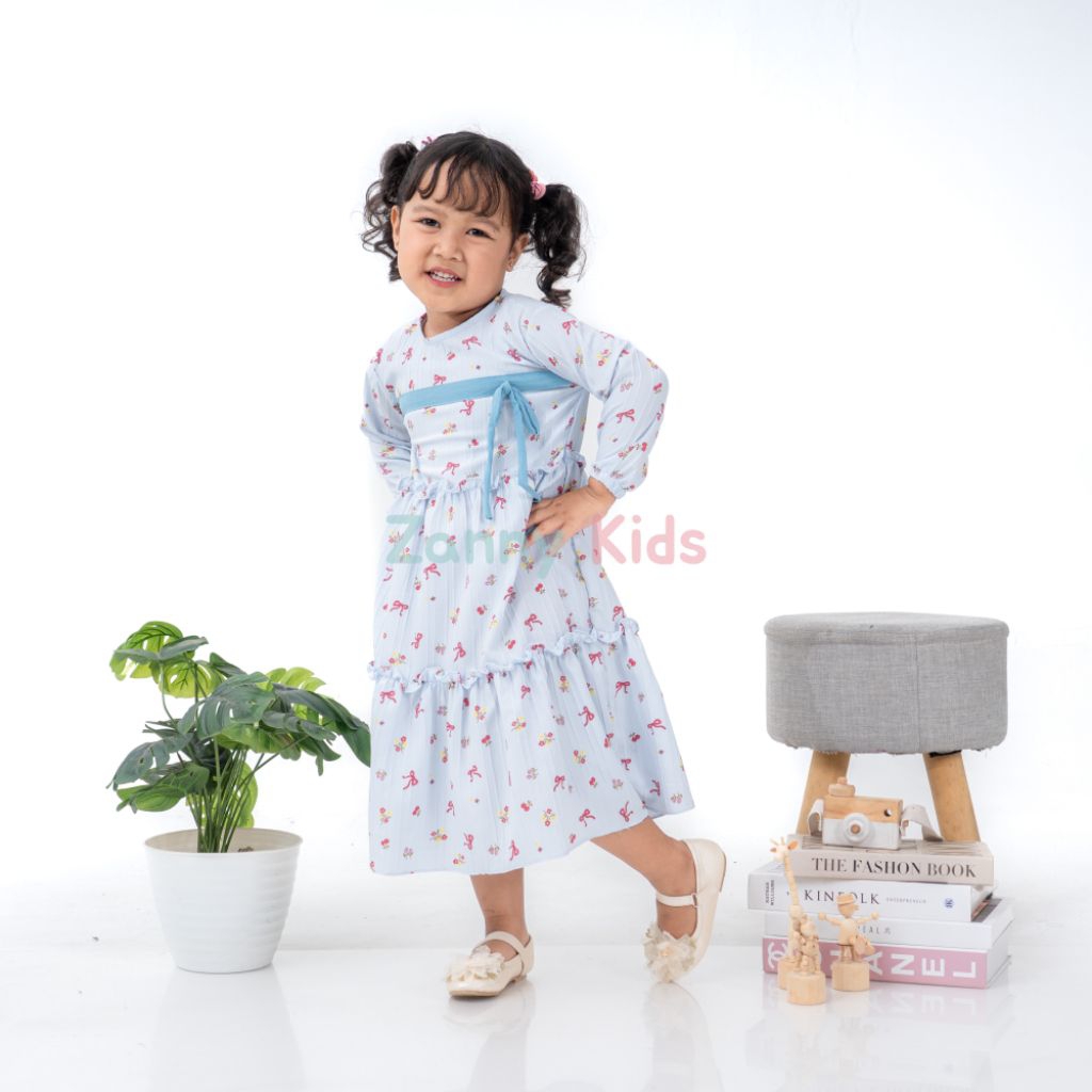 ORIGINAL ZANNY KIDS-SELENA GAMIS ANAK PEREMPUAN,GAMIS MOTIP ANAK,GAMIS LEBARAN, BAJU ANAK