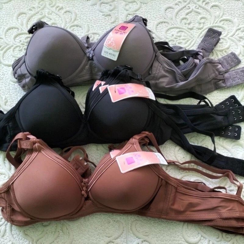 (3 Pcs) BRA LINGCAO ORIGINAL KAIT DUA // BRA IMPORT LINGCAO TANPA KAWAT // BH LINGCAO DUA KAIT