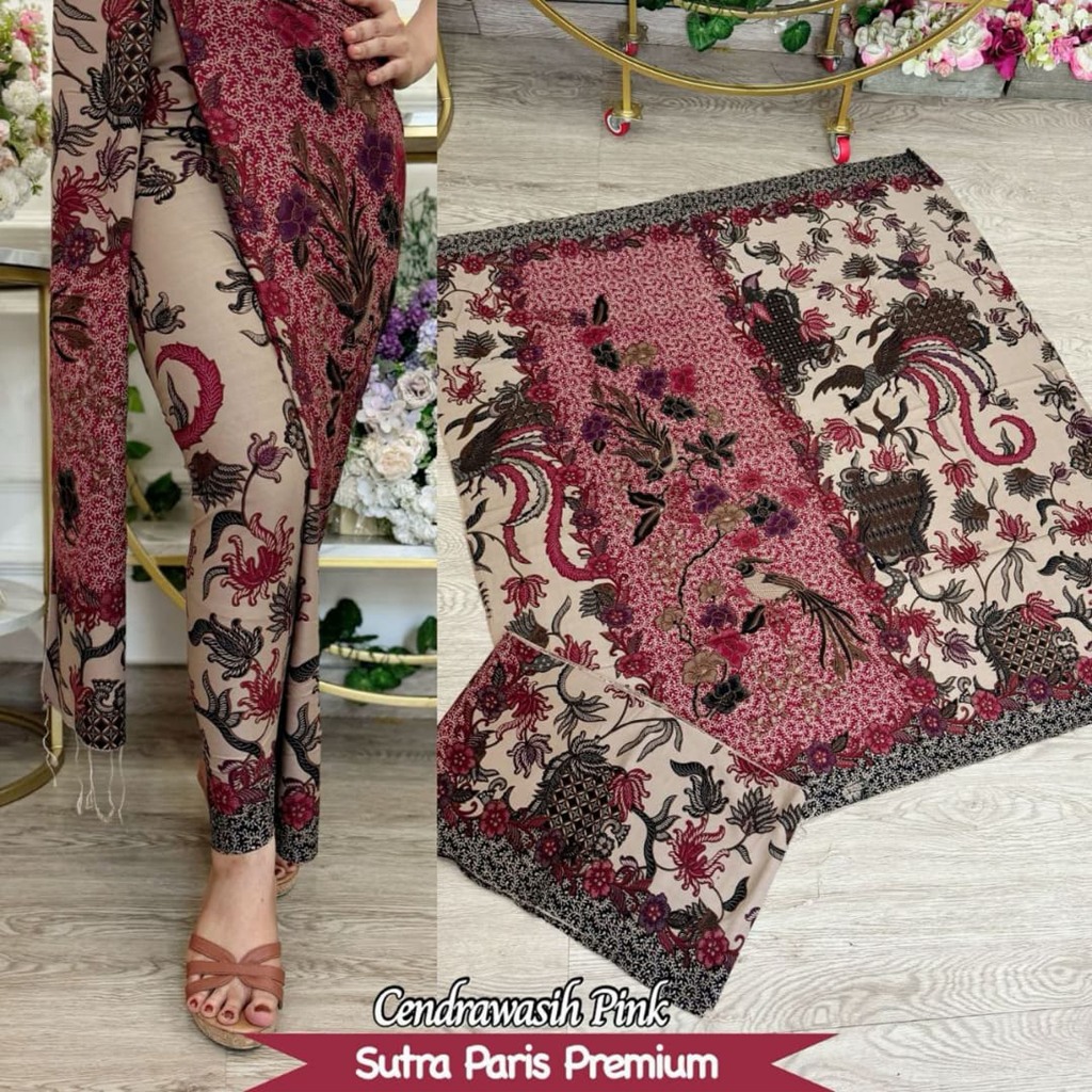 Kamen Lembaran Sutra Paris ATBM Set Selendang Premium Motif Cendrawasih Kamen Bali Jadi Jumputan
