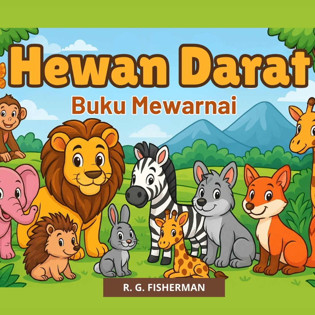 Buku HEWAN DARAT (Buku Mewarnai Printable PDF)
