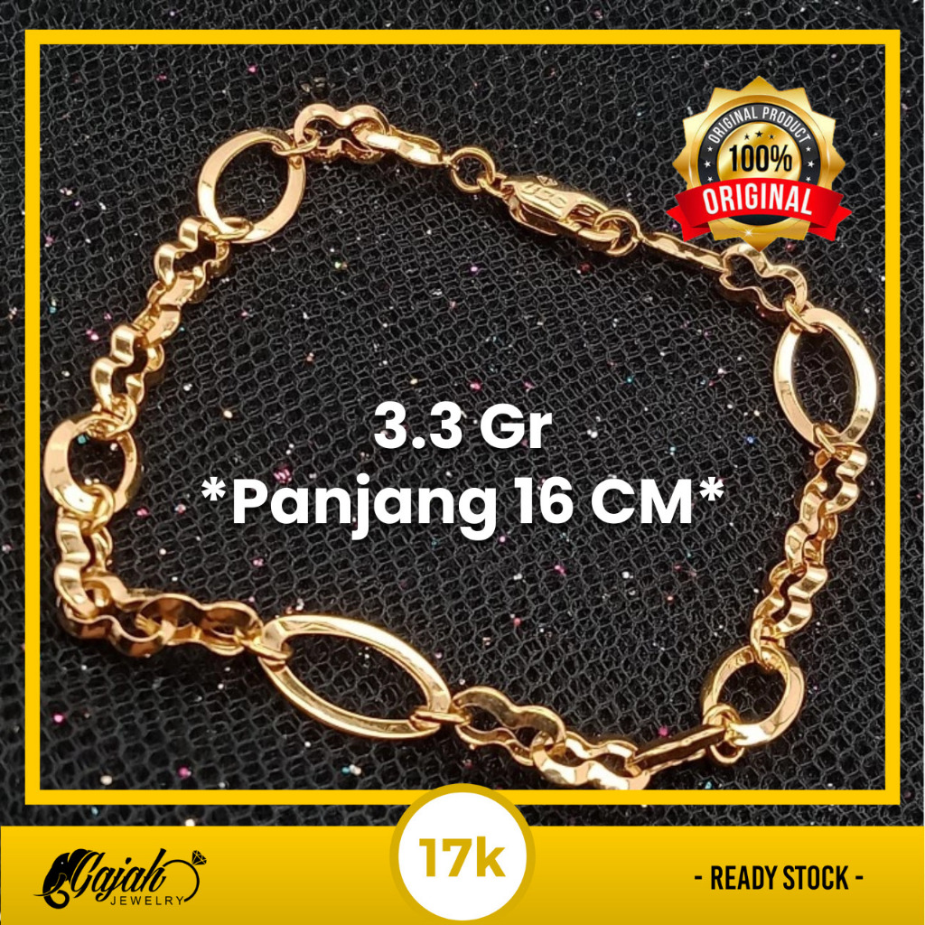 Gelang Emas 17K - Toko Emas Gajah -  3.3 Gram 1692