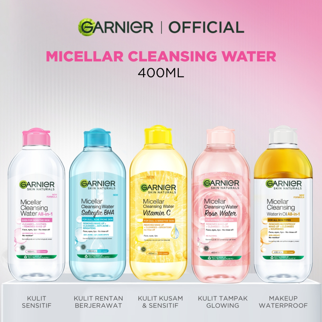 [FLASH SALE] Garnier Micellar Water dan Paket Skincare Komplit - Micellar Water 400ml x2 + Day Night