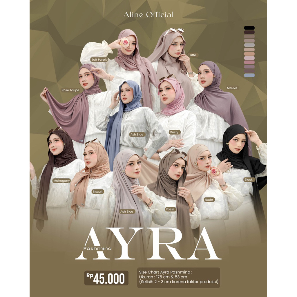 LATISZA OFFICIAL - AYRA PASHMINA - PASMINA KAOS - HIJAB DAILY FORMAL ELEGANT - ANTI RIBET - ANTI MLE