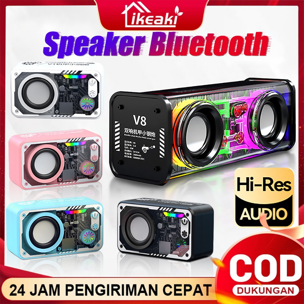 Speaker Bluetooth Cyberpunk Bluetooth Speaker Double Subwoofer Music Speaker Salon Bluetooth bt Spea