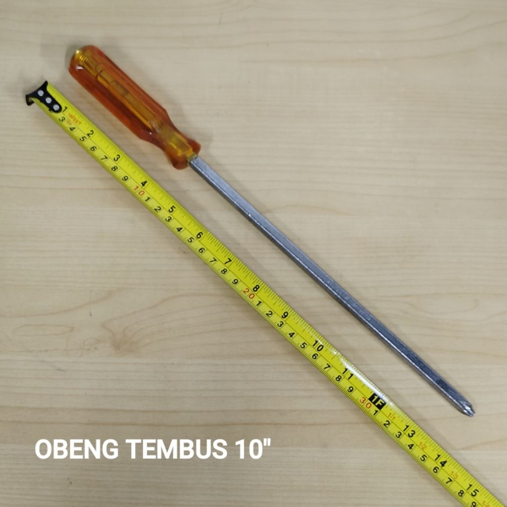10" INCI OBENG BUNGA PH3 JUPITER OBENG KETOK GAGANG PLASTIK TOKOK TEMBUS PANJANG