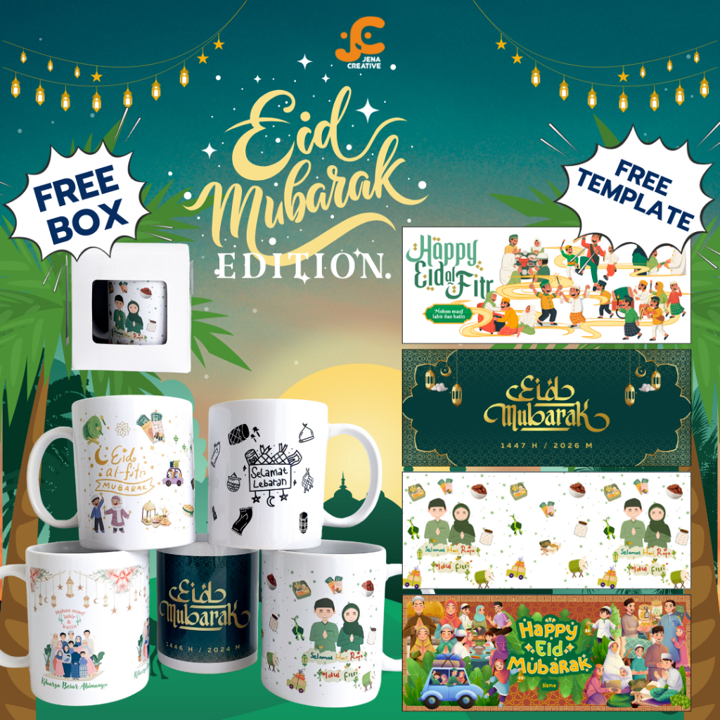 Custom Mug Idul Fitri | Custom Mug Lebara | Hampers Lebaran | Mug Custom Bebas Desain | Souvenir Idu