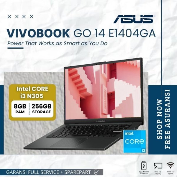 Asus VivoBook Go 14 E1404GA-NK077 Core i3-N305/8GB/256GB/Mixed Black/14.0/FHD