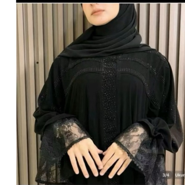 new abaya Zainab / gamis ABAYA terbaru / Jetblack Saudi premium
