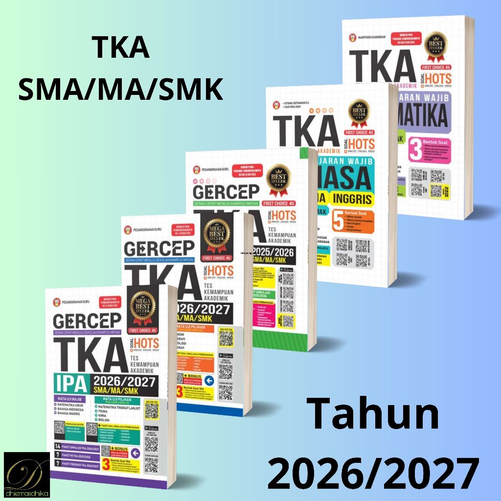 Buku Gercep TKA IPA/IPS/Bahasa/Inggris/Indonesia/Matematika Wajib SMA/MA/SMK 2026/2027