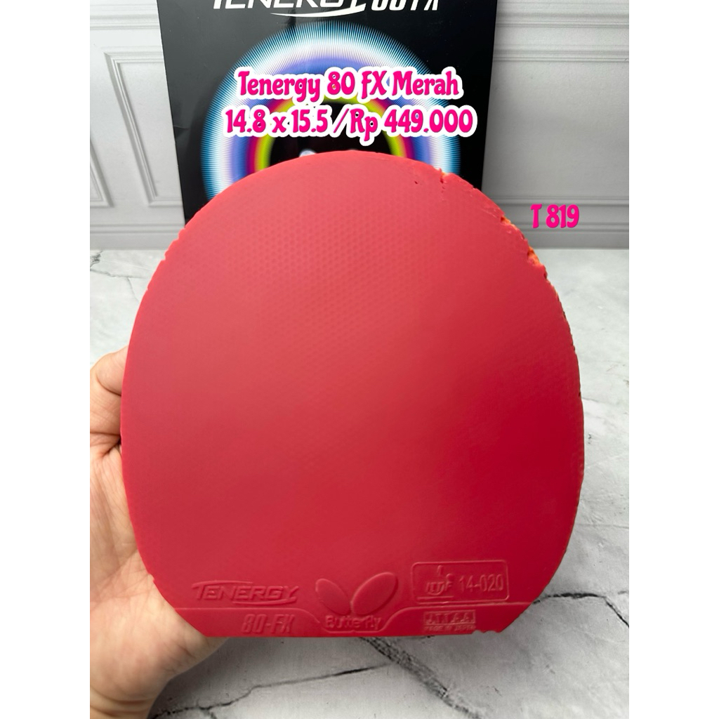 SECOND KARET PINGPONG BEKAS TENIS MEJA TENERGY 80 FX MERAH ORIGINAL MARKET JAPAN