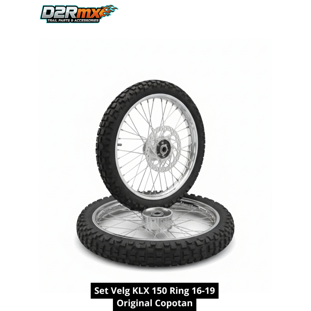 Set Velg KLX 150 Ring 16-19 Original/Custom + Ban Trail Kembang Tahu Tebal - Siap Pasang