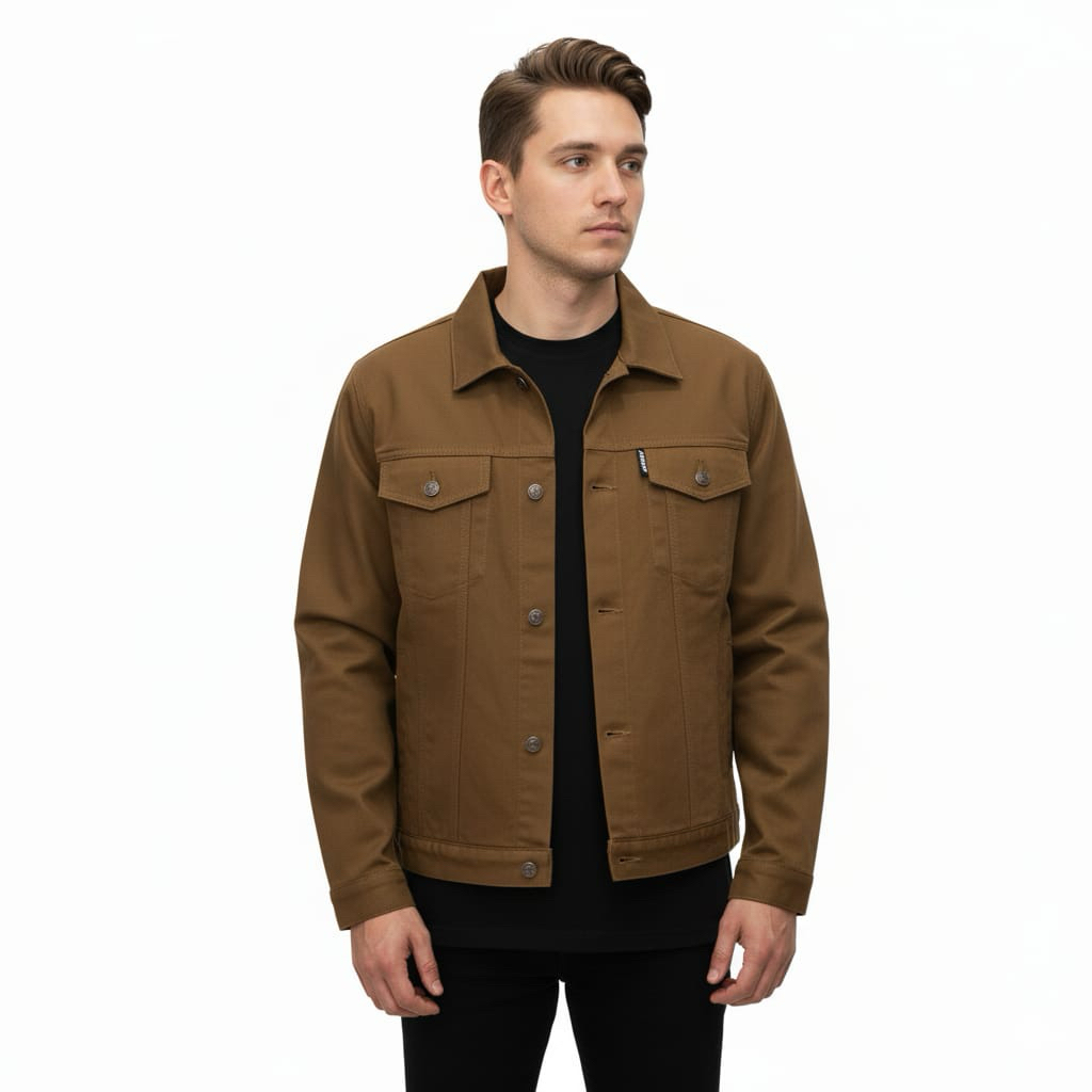 BORISDENIM- Jaket Canvas Pria - Camel