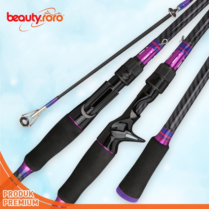 Joran pancing Joran Baitcasting Portabel Joran spinning Joran Pancing Putar Umpan Karbon M Power Jor
