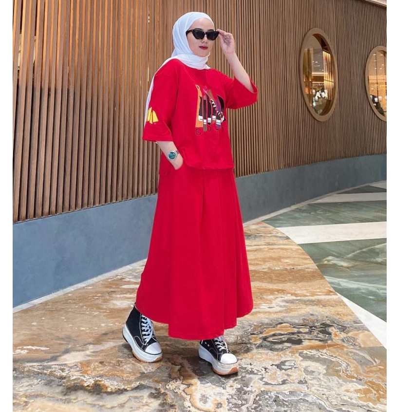 SET ROK KAOS DM3 /DM3 ORIGINAL / SETELAN TERBARU / ONE SET KAOS WANITA KEKINIAN