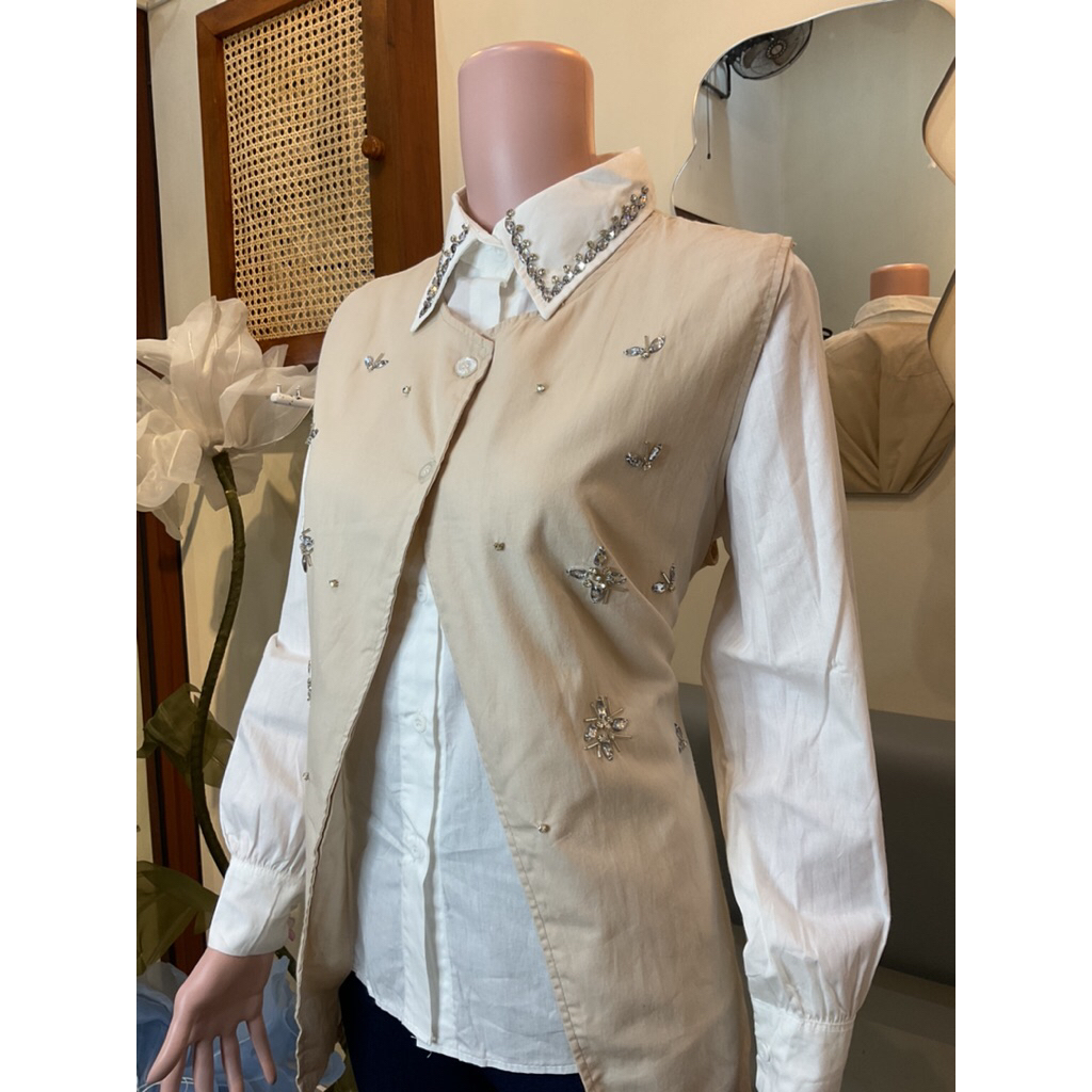 Blouse vest wanita import