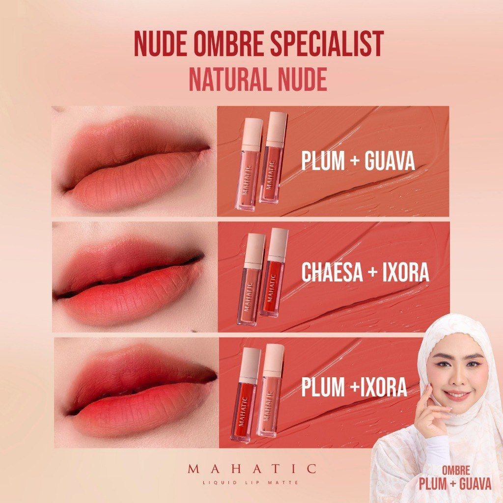 MAHATIC Lip Matte (Nude Ombre Lip Cream, Transferproof, Aman untuk Bumil Busui by Oki Setiana Dewi w