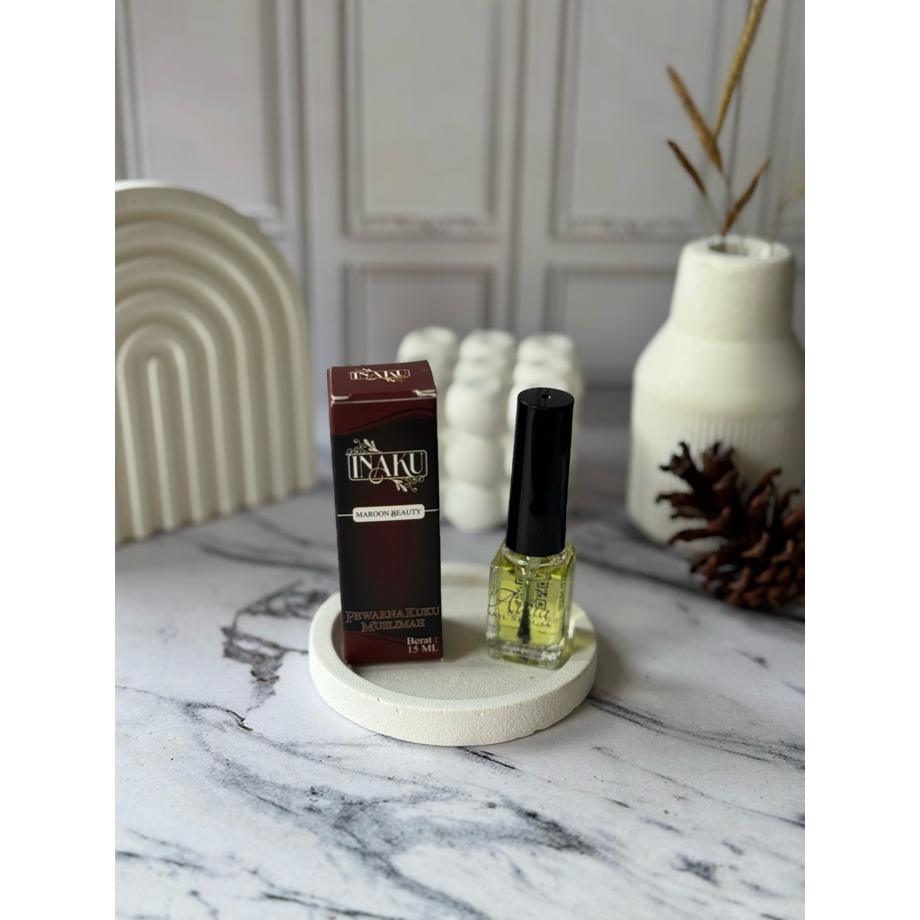 Paket Inaku Henna + Vitamin Kuku | Inaku Henna Kuku Halal Sah Untuk Sholat Ready Warna Maroon Coklat