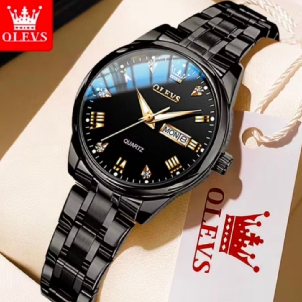 Jam Tangan Wanita Original Anti Tahan Air Korea Luxury Analog Stainless Steel Women Watch OLEVS 5563
