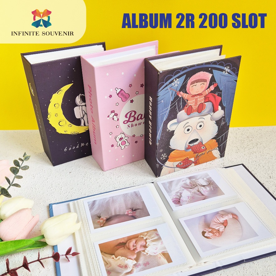 BUKU ALBUM 2R isi 200 Slot Foto / Tempat Foto POLAROID / Photobook Mini / Collection Book Kpop