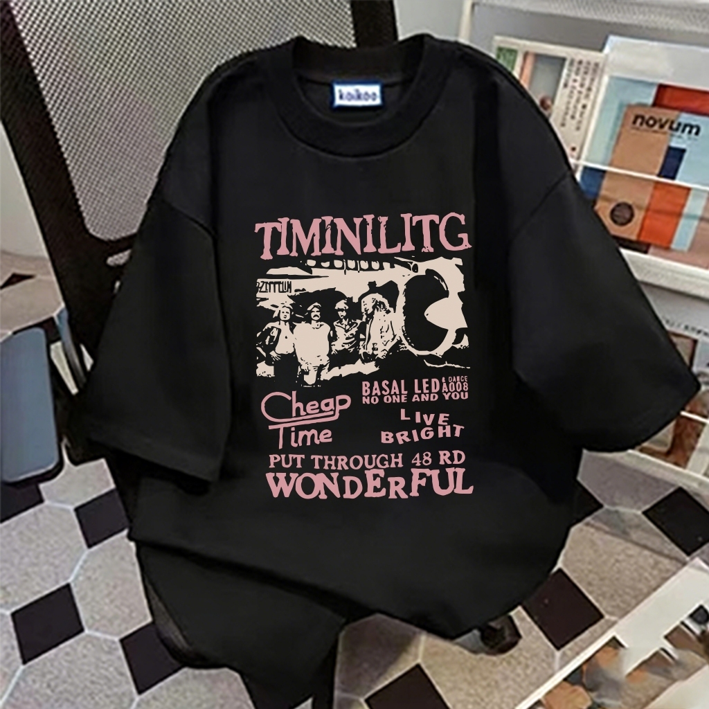 Everyday Pria  T-shirt Pria Oversize: Bold Typography, Vintage Vibe / Menampilkan Slogan Ikonik "TIM