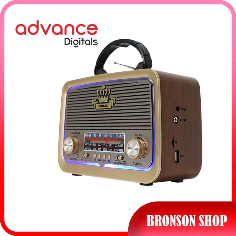 ADVANCE RADIO PORTABLE SPEAKER FM/AM/SW BLUETOOTH USB TF CARD RBS-816 - Garansi Resmi