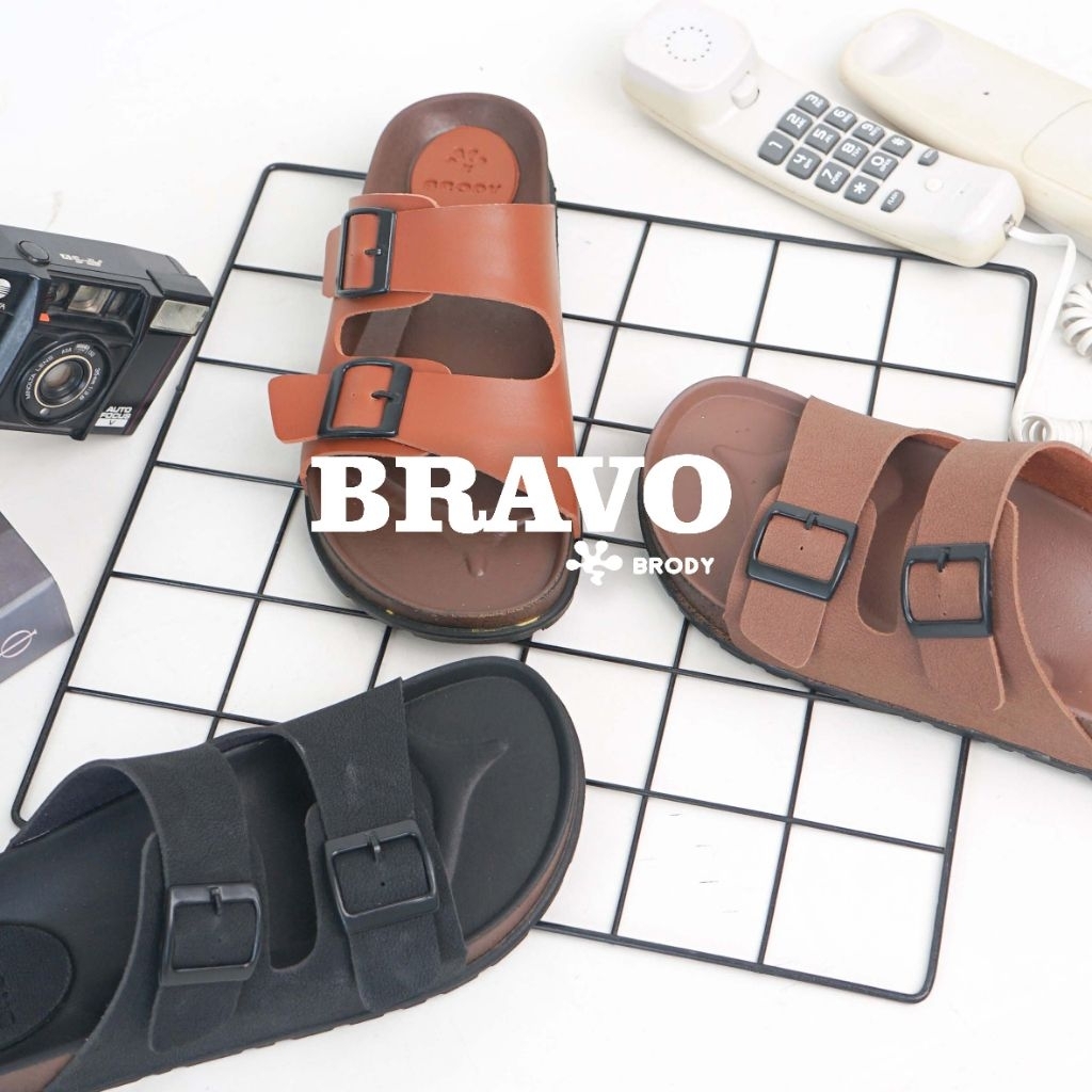 sandal kulit pria brody bravo/sendal pria brody bravo