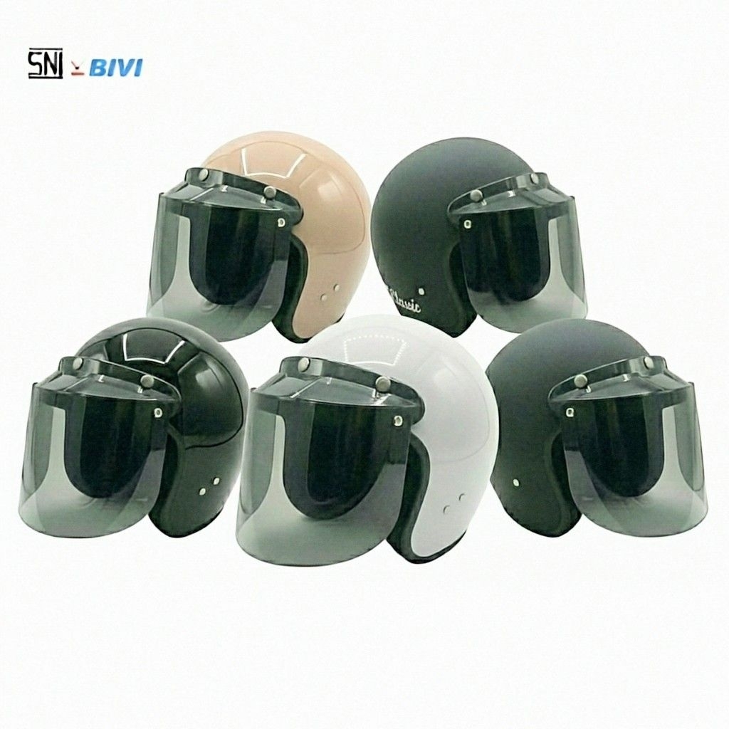 Helm Bogo Retro Klasik - Helem Dewasa Half Face Original SNI Dewasa Pria Wanita Remaja
