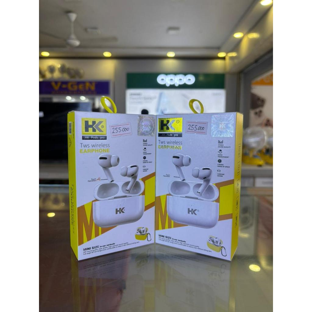 EARPHONE ORIGINAL HEADSET BLUETOOTH TWS HK PODS PRO PUTIH ORIGINAL BARU