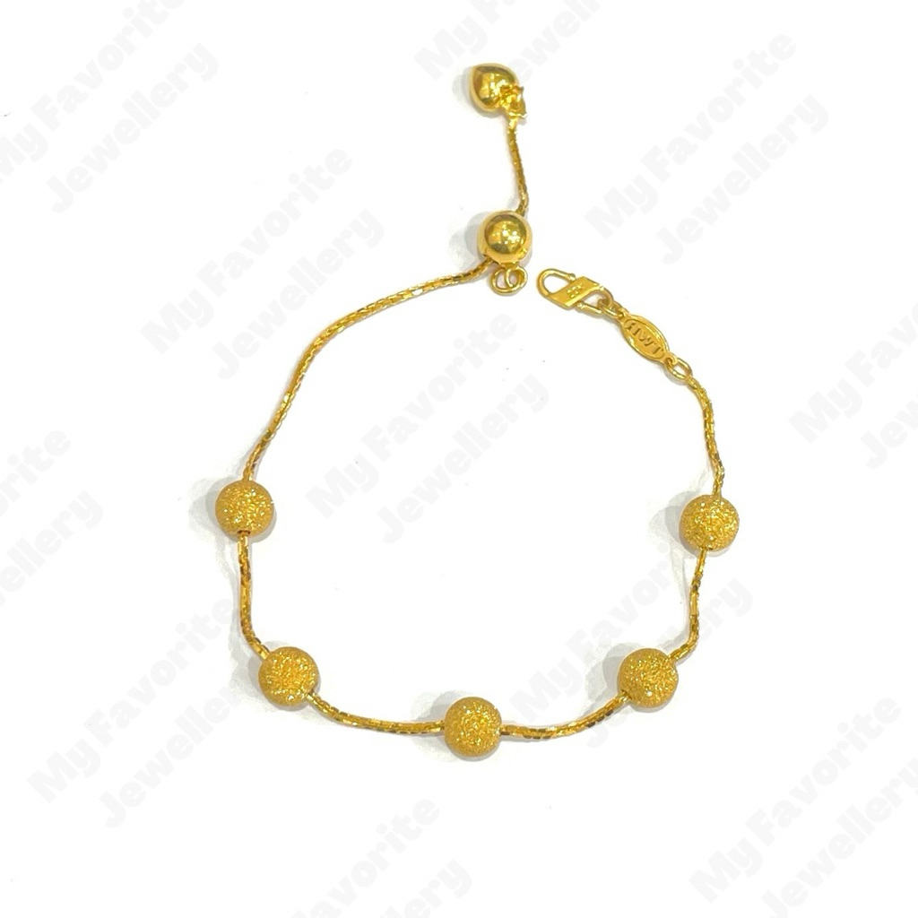 Gelang Serut Bola Variasi Emas Asli Kadar 875 20K