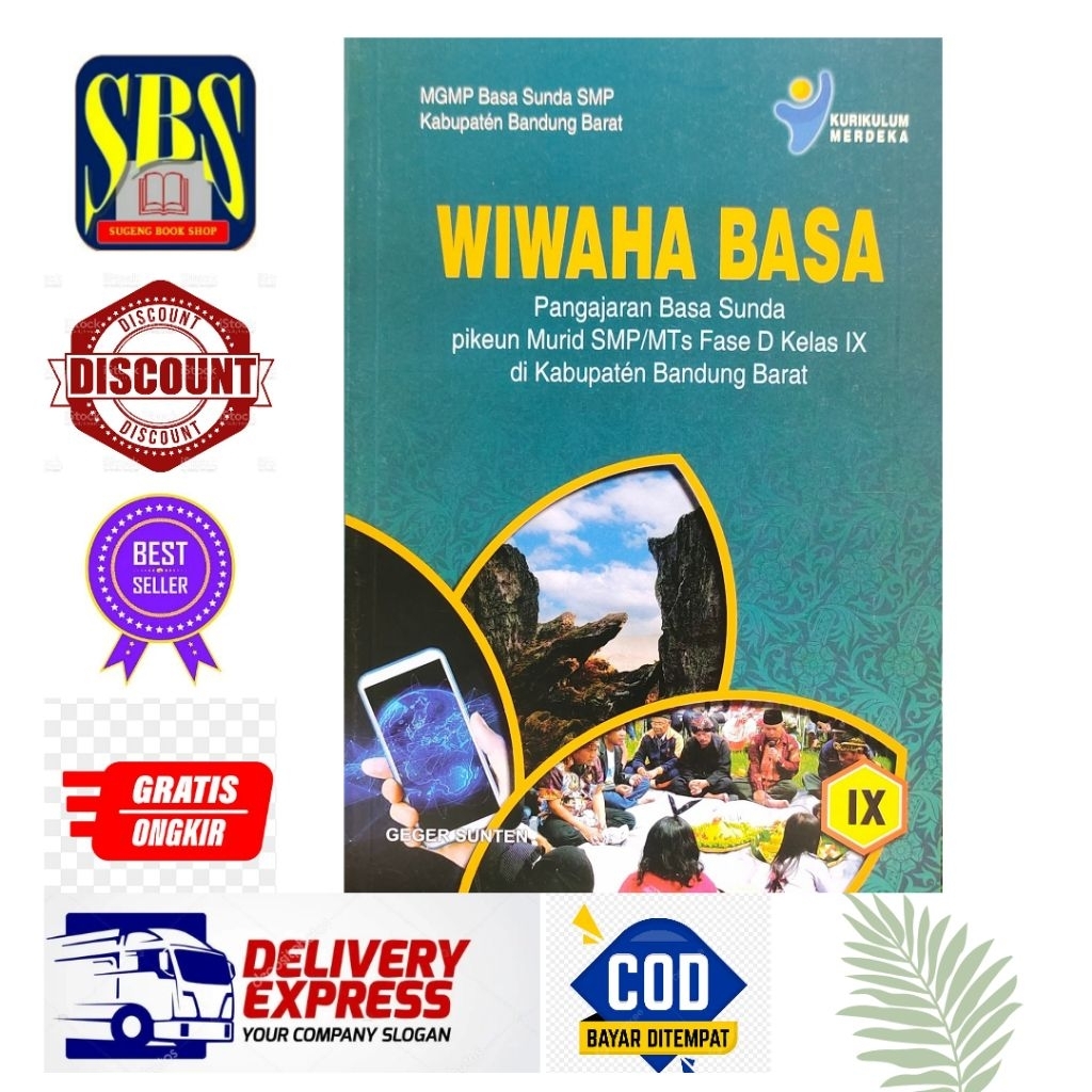 Buku WIWAHA BASA Untuk SMP/MTs Kelas 9 Kurikulum MERDEKA Fersi Kabupaten Bandung Barat (KBB)