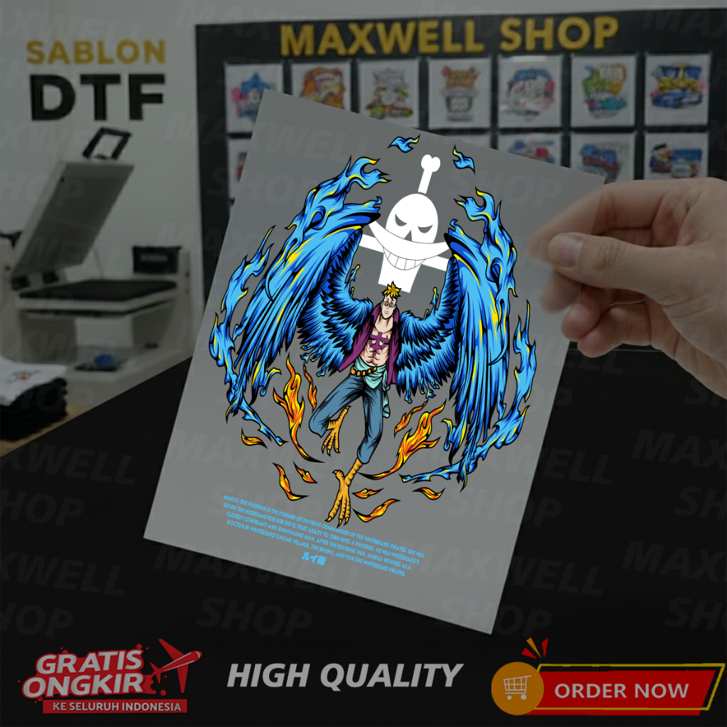 SABLON DTF  ONE PIECE SABLON SETRIKA ANIME ONEPIEC SIAP PRESS