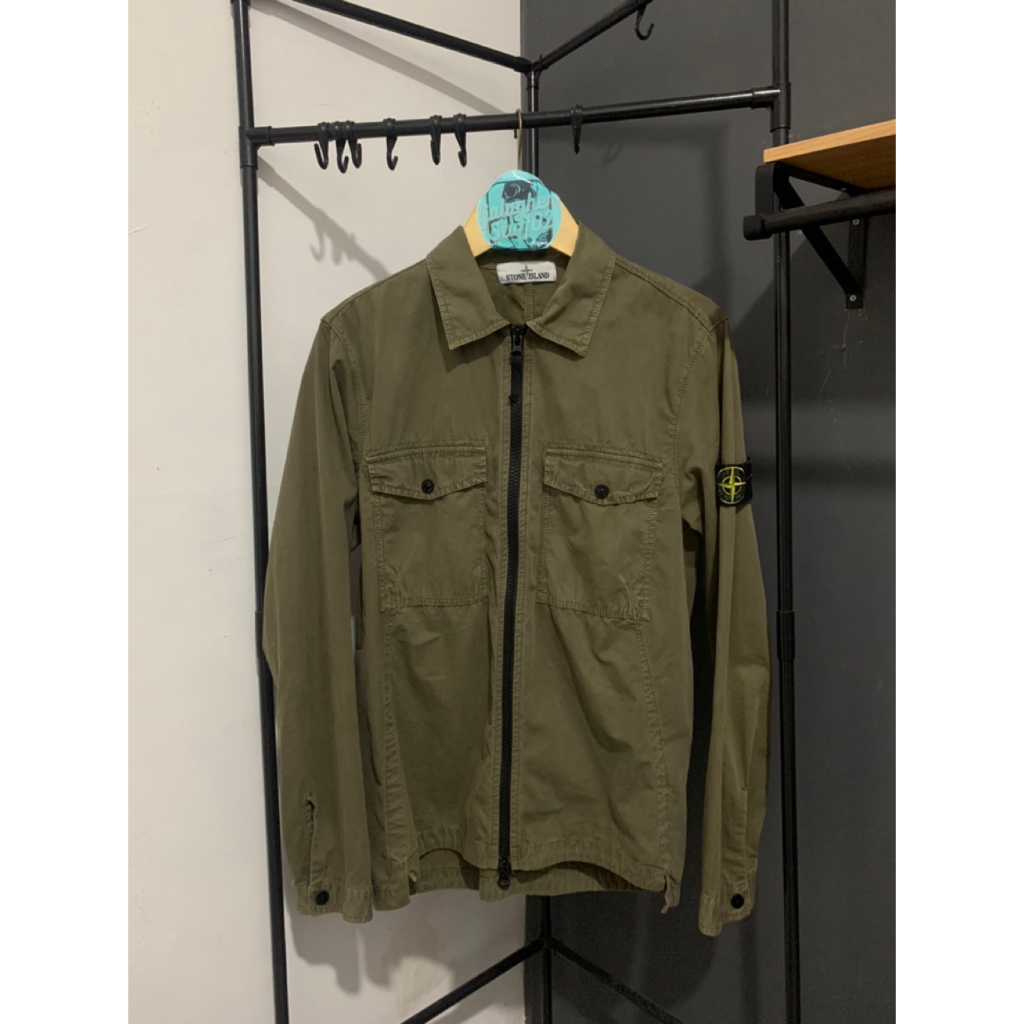 OVERSHIRT STONE ISLAND OLIVE 100% ORIGINAL