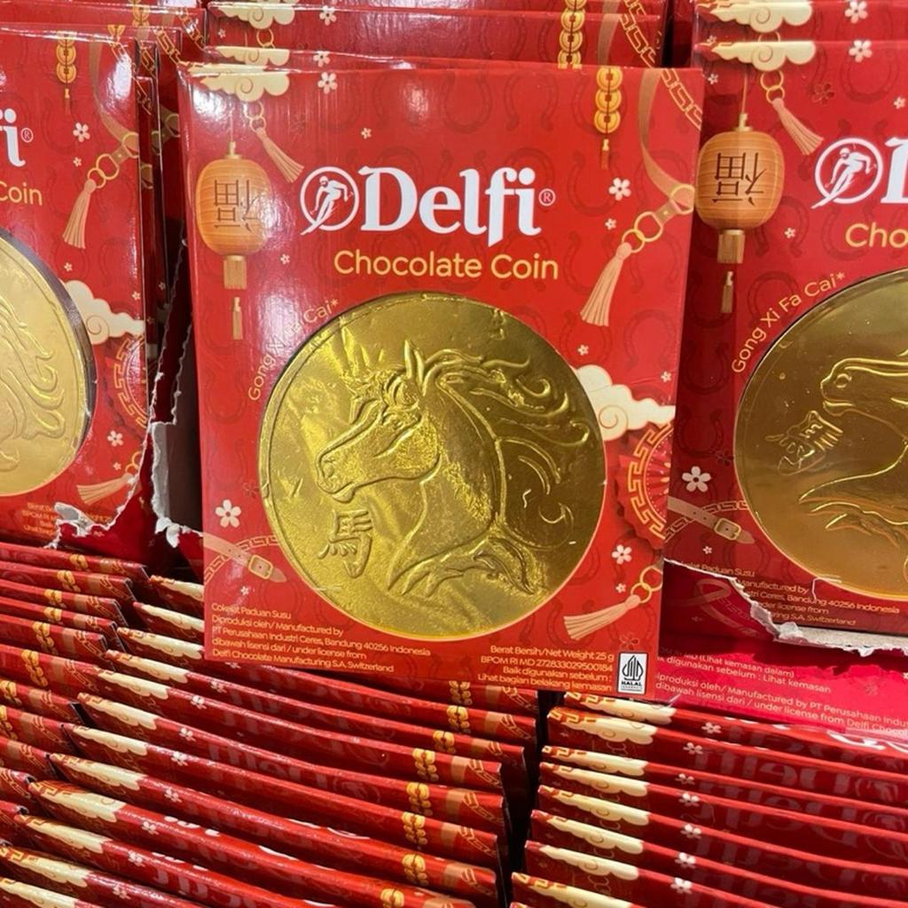 Delfi Cokelat Coklat Koin Emas Edisi Shio Kuda Chocolate Imlek 2026 CNY Sincia Prosperity Delfi Big 