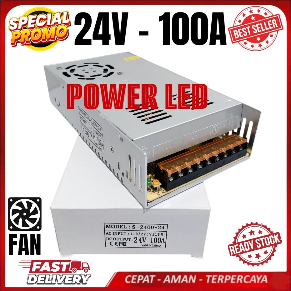 SUPPLY POWER SUPPLY SWITCHING 24V 100A TRAFO POWER SUPLY FAN/KIPAS