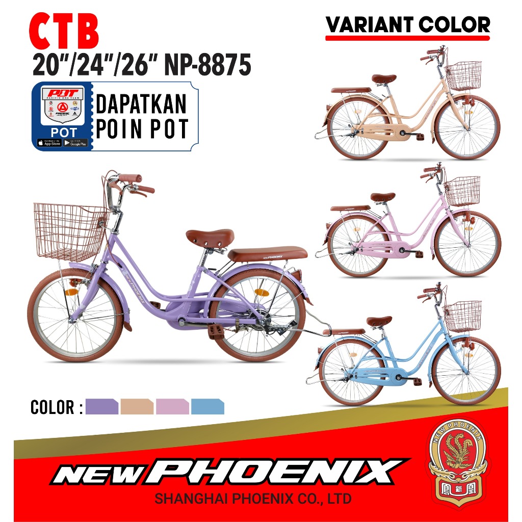 NEW sepeda keranjang 20 inch phoenix 8875 sepeda keranjang terbaru