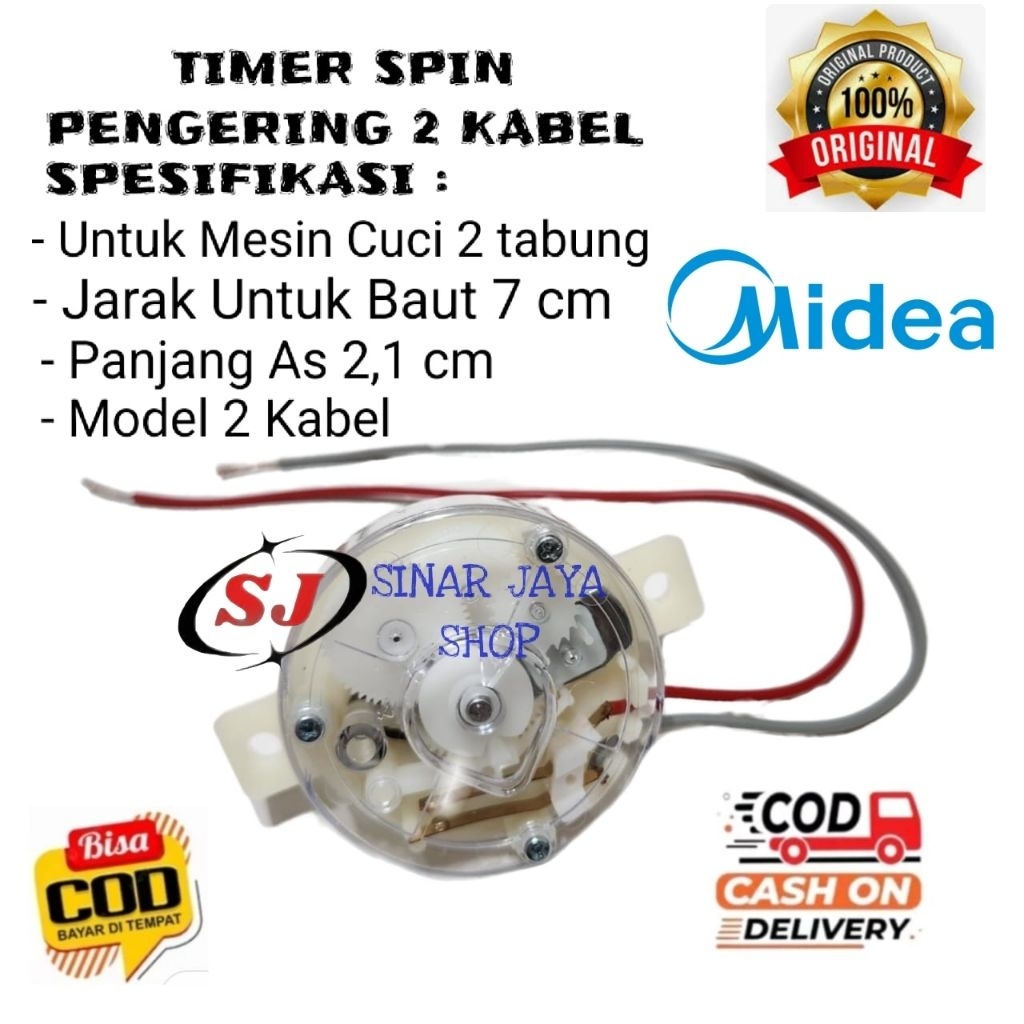 Timer Spin Pengering 2 Kabel Mesin Cuci MIDEA 2 Tabung , Timer Pengering MIDEA 2 Kabel
