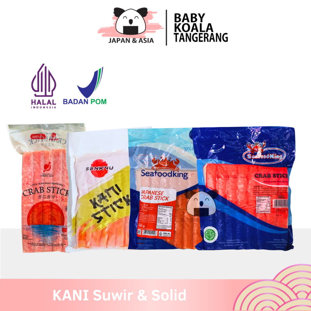 CRABSTICK KANI Suwir & Solid 500 g Halal | Takumi Seafoodking Sankyu Cedea | Crab Stick for Kani Sal