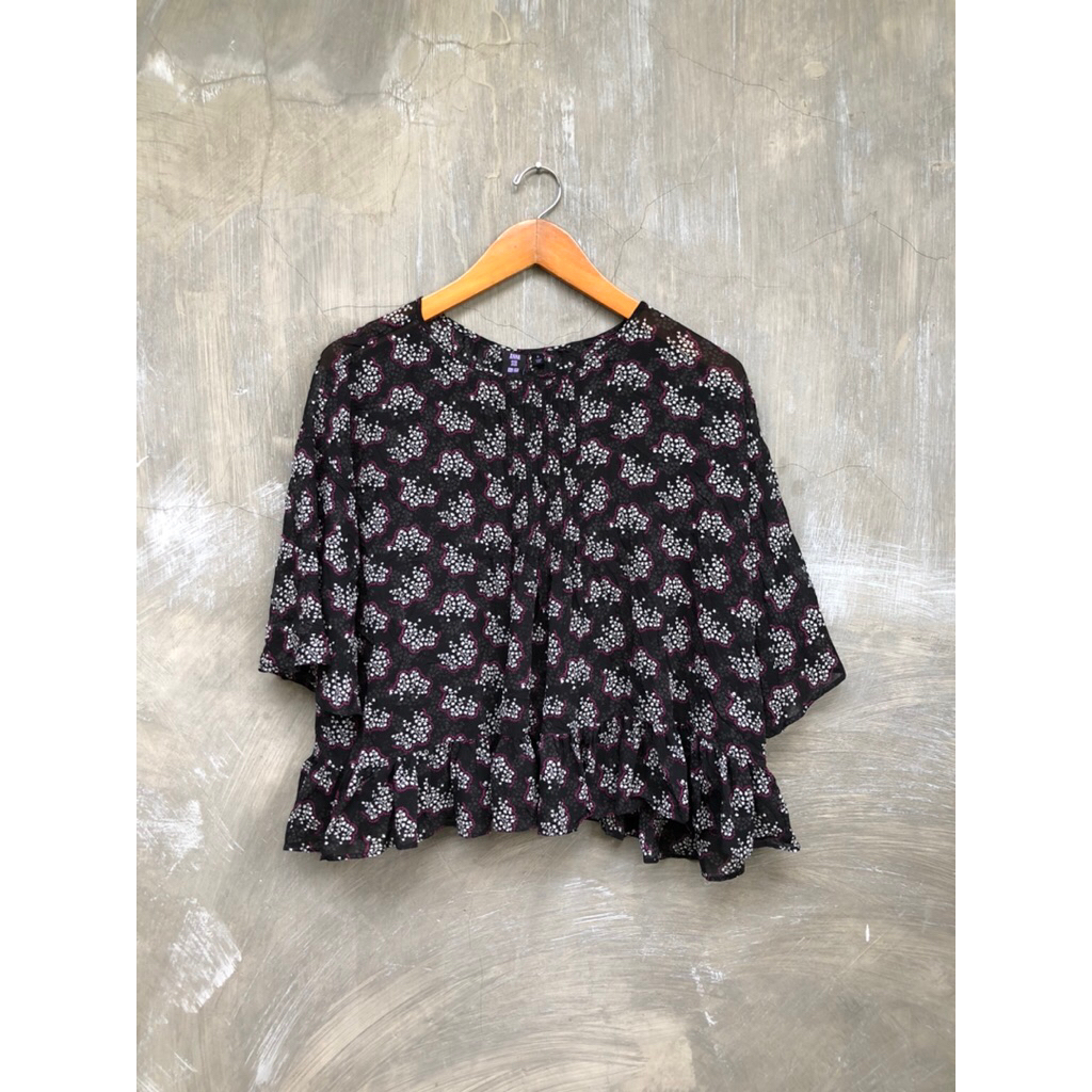 Anna Sui Uniqlo Flower Pattern Women Blouse