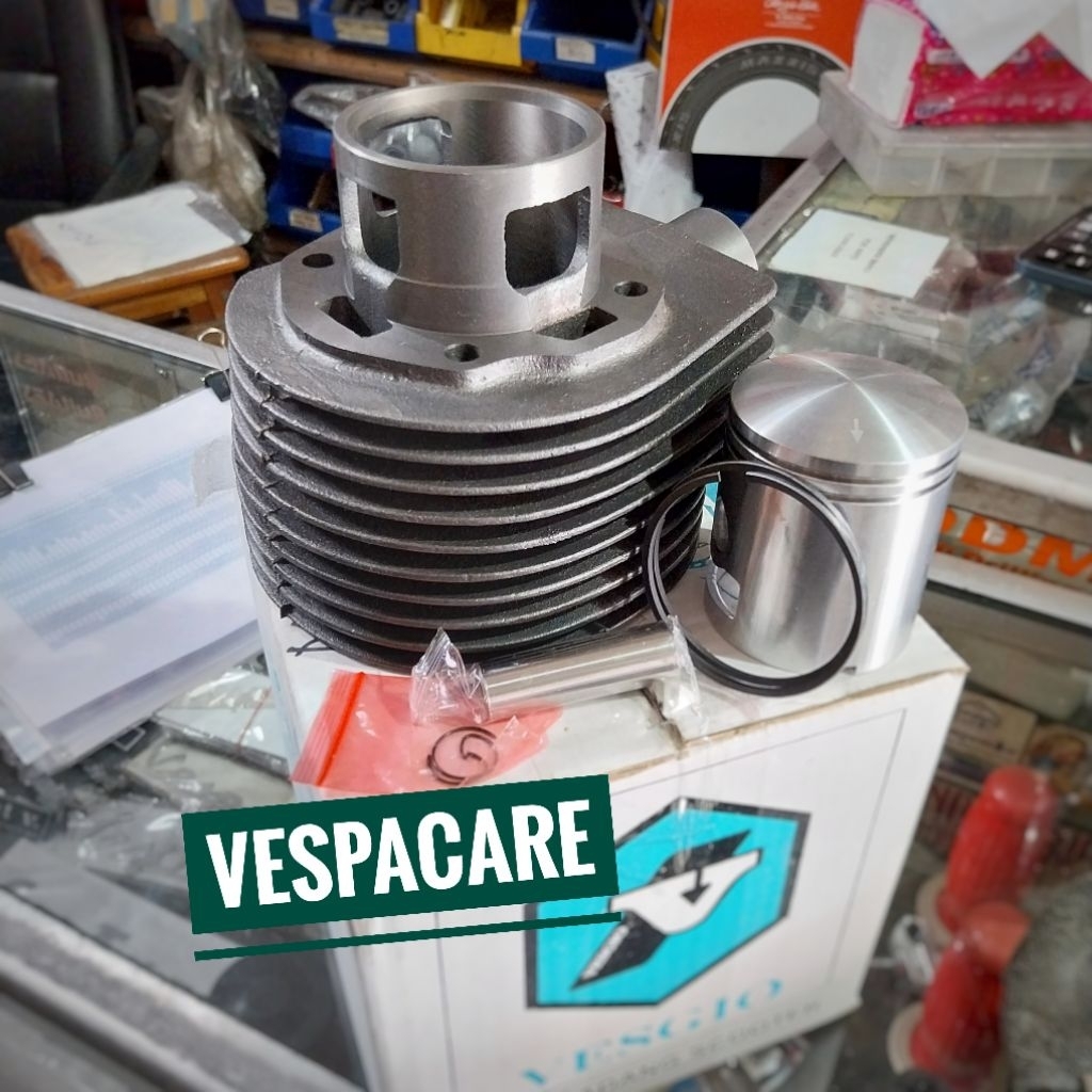 Blok Boring Silinder Vespa Lubang 3 Kumplit Vesgio