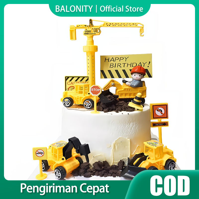 Konstruksi Mainan Dekorasi Kue Topper Cupcake untuk Nikmat Pesta Ulang Tahun Anak Laki-laki