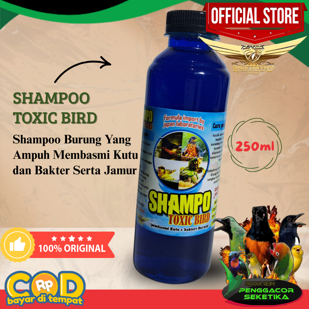 Shampo Toxic Bird 250ml shampoo pembasmi kutu dan bakteri pada burung