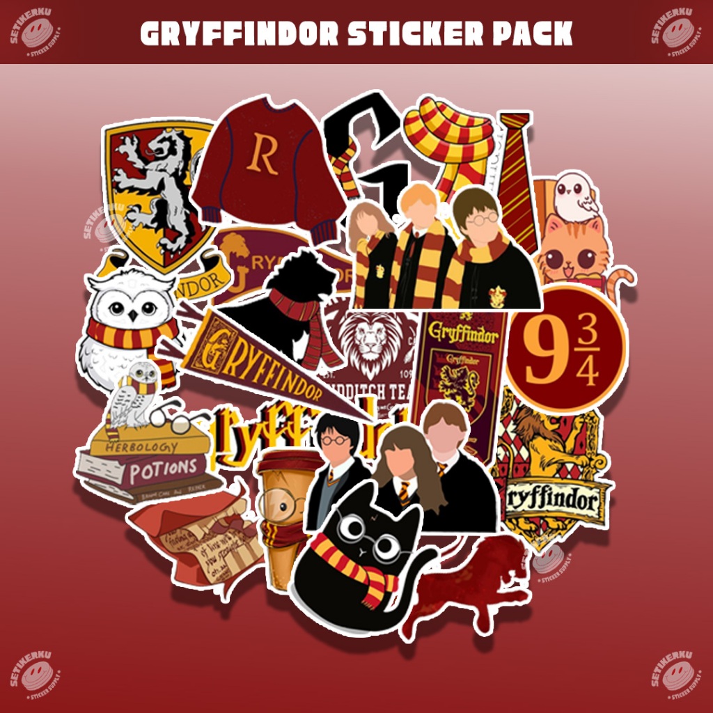 22pcs GRYFFINDOR Sticker Pack A6 | stiker gryffindor aesthetic