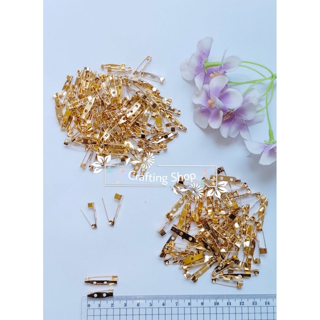 [isi 100pcs]Peniti bross gold/emas|peniti jarum|peniti bahan bross
