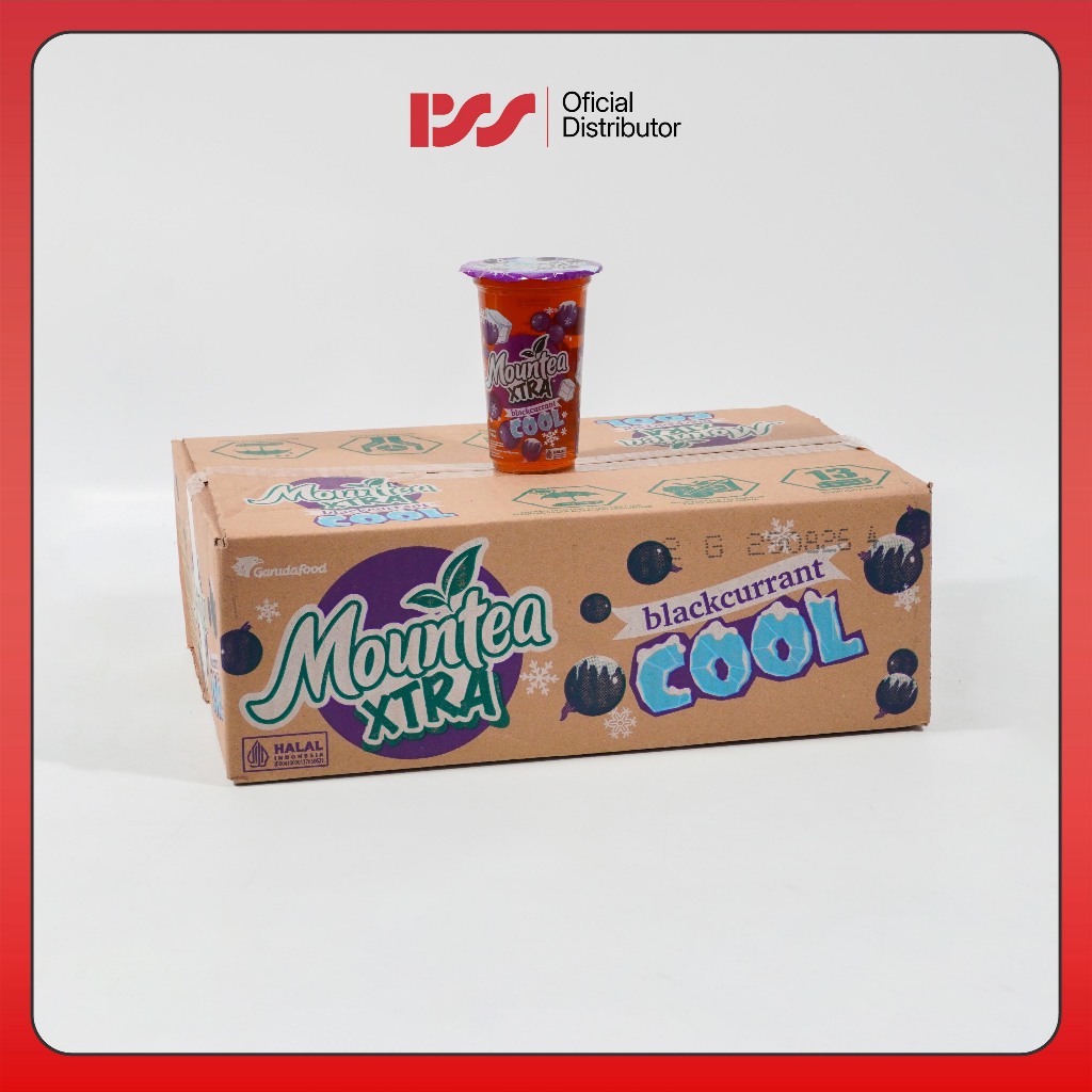 PSS MOUNTEA Xtra Blackcurrant Cool | Minuman Teh Rasa Blackcurrant | Segar & Menyegarkan | Original