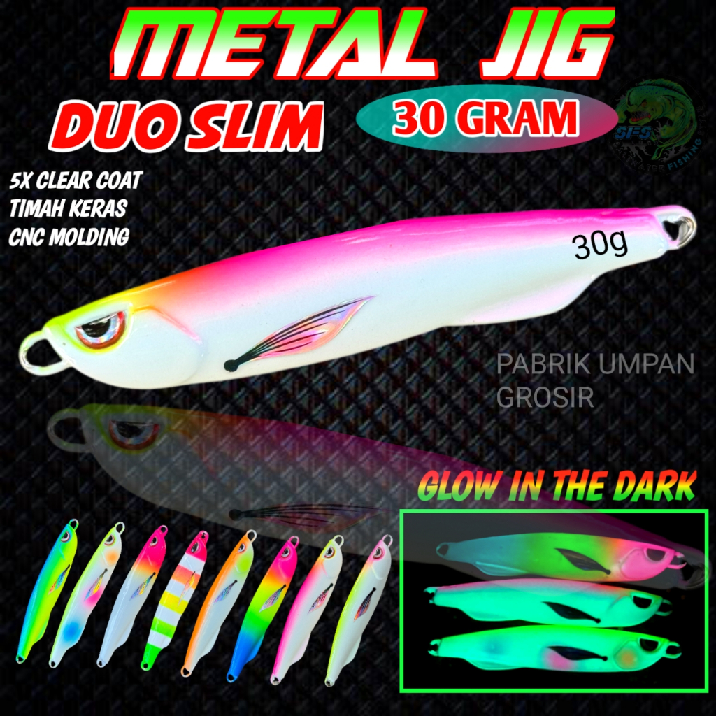Metal jig full gid metal jig 30 Gram Metal jig fosfor metal jig Glow in the dark gid micro jig siang