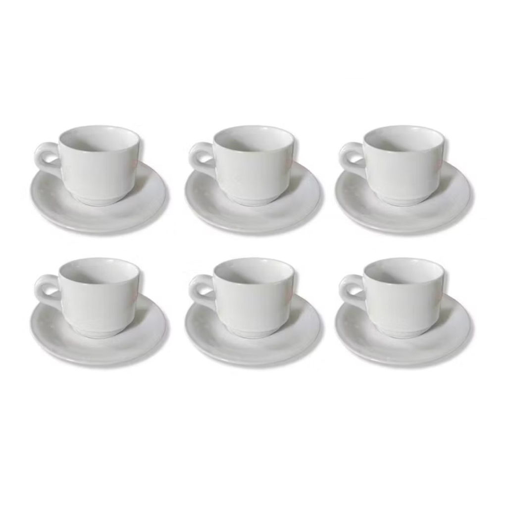 6 set cangkir keramik list emas#tea set#mug keramik#mug+lepek keramik# cangkir putih#cangkir hitam#m