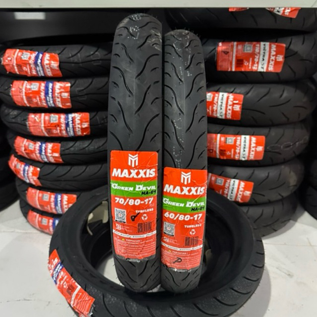 Paket Ban Maxxis 60/80-17& 70/80-17 Greendevil Tubeless