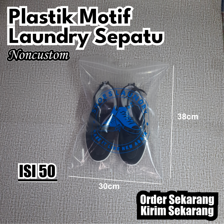 (Isi 50pcs) Plastik Laundry Sepatu, Custom, Plastik Shoes Laundry, Ziplock Sepatu, Zip Sepatu, Klip 