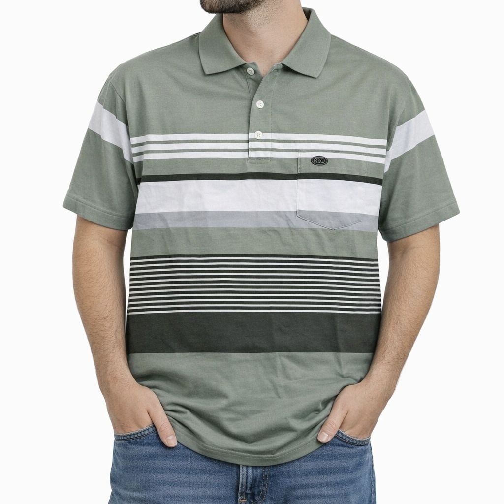 Kaos Kerah Wangki Salur Saku Pria Dewasa Lengan Pendek OCEAN BEACH size M L